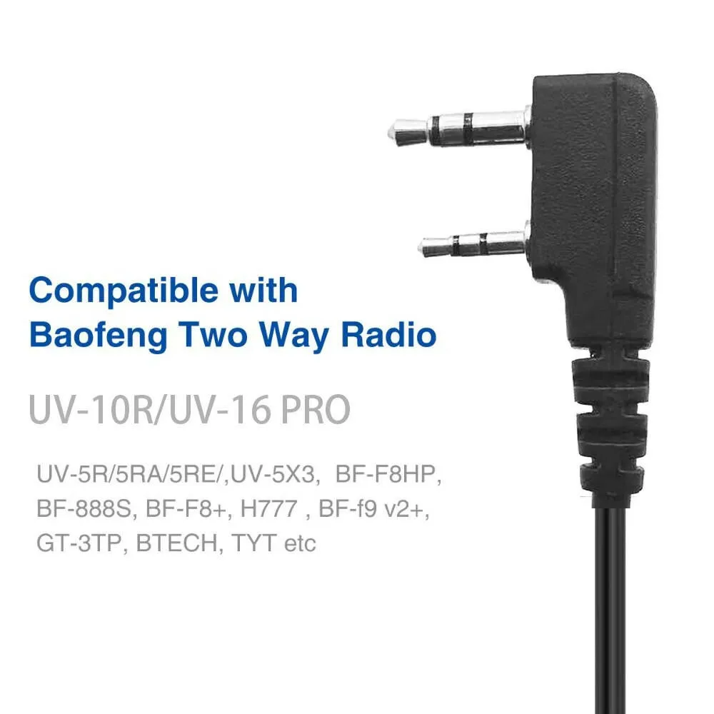 2023 Baofeng Walkie Talkie Speaker Microphone PTT Mic For Baofeng UV5R BF-888S UV-10R UV 16 Pro Two Way Radio2 Pin Waterproof