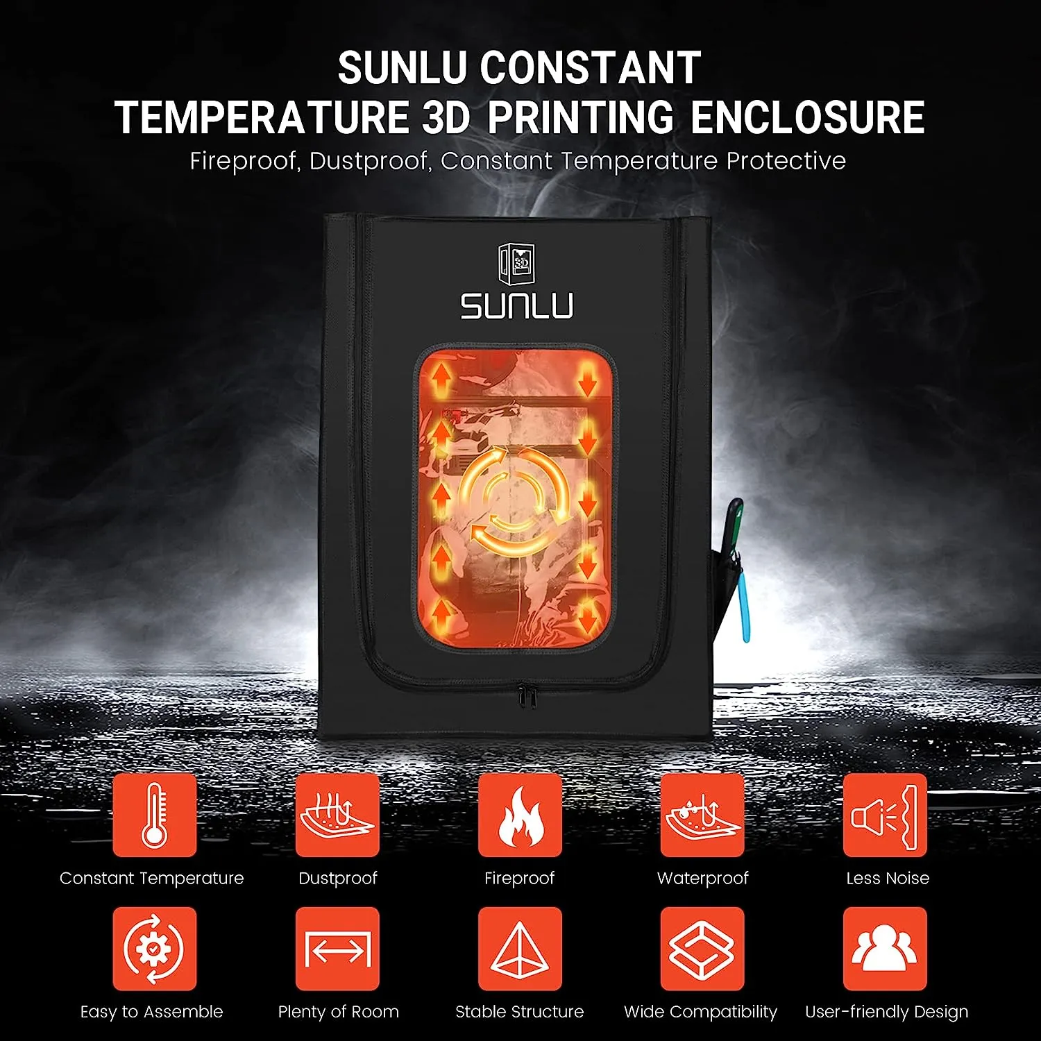 3D Printer Enclosure, Constant 3D Printing Temperature for 3D Printer Filament, 25.6*21.6*29.5 inches