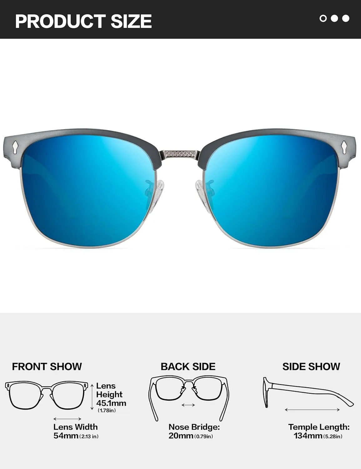 BIRCEN Polarized Sunglasses for Men UV - Protection Classic Shades for Driving Sports Fishing with Al-Mg Metal Frame