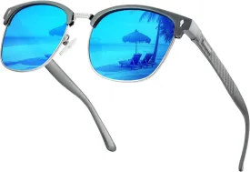 BIRCEN Polarized Sunglasses for Men UV - Protection Classic Shades for Driving Sports Fishing with Al-Mg Metal Frame