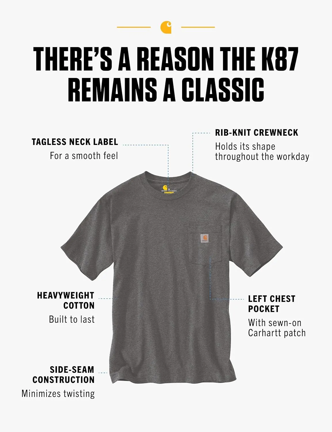 Carhartt Men's Loose Fit Heavyweight Short-Sleeve Pocket T-Shirt (Also Available in Big & Tall)