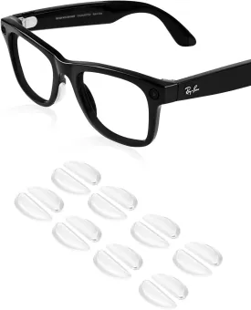 Compatible with Ray-Ban Meta Wayfarer Eyeglass Nose Pad, 8 Pairs Soft Silicone Nose Pads, Anti Slip Replacement Nose Pads