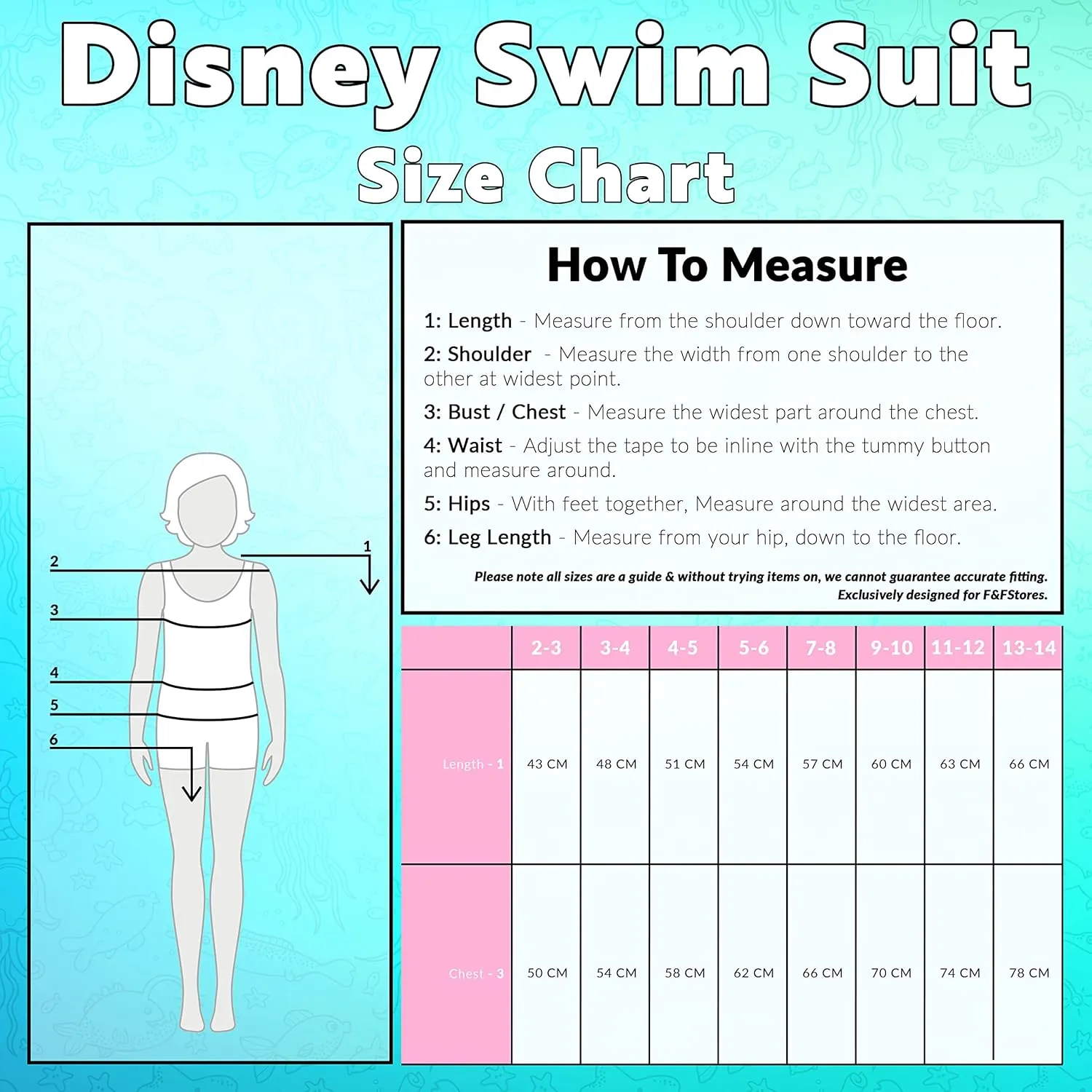 Disney Girls One Piece Swimsuit Comfortable Stretchy Swimsuit - Girls Gifts