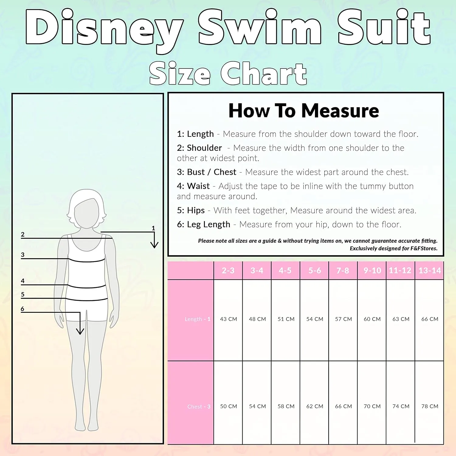 Disney Girls One Piece Swimsuit Comfortable Stretchy Swimsuit - Girls Gifts