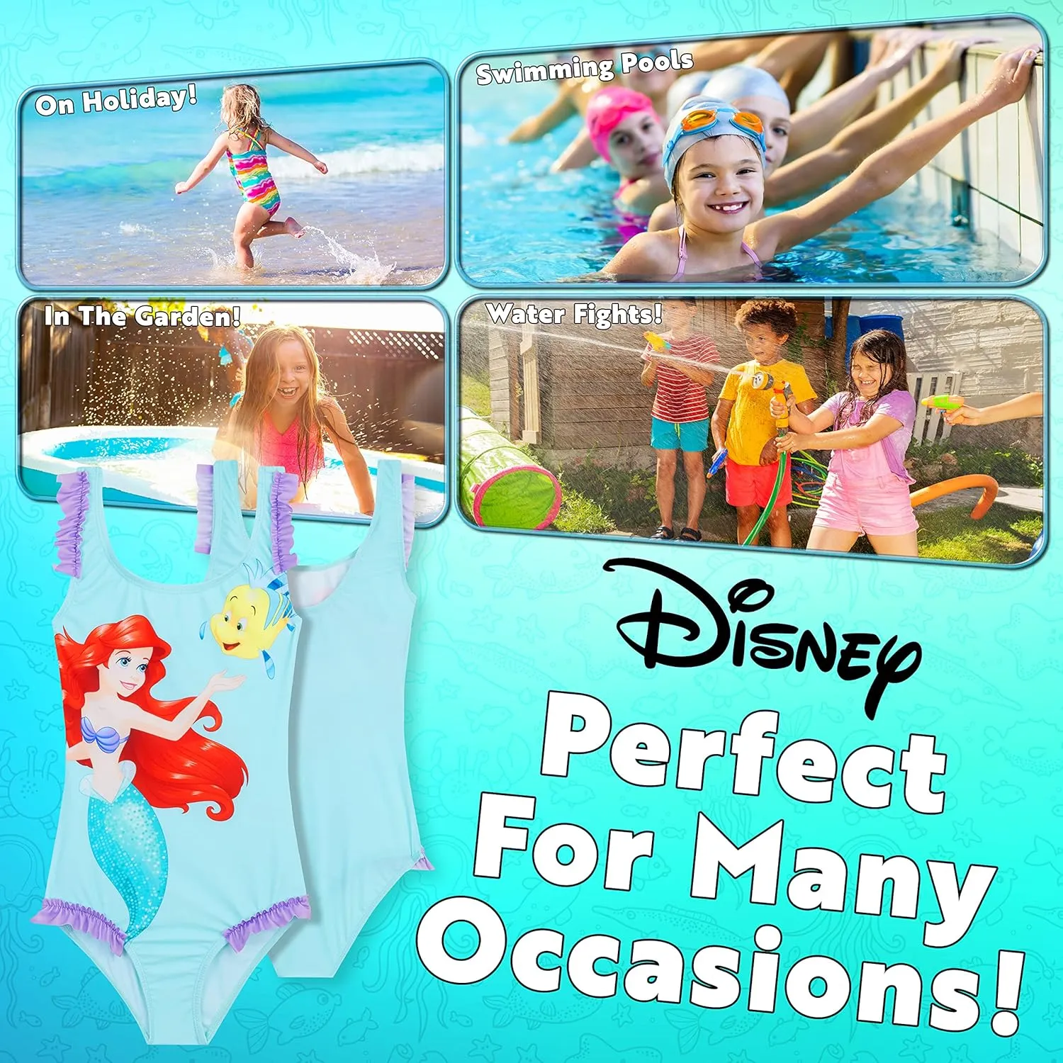Disney Girls One Piece Swimsuit Comfortable Stretchy Swimsuit - Girls Gifts