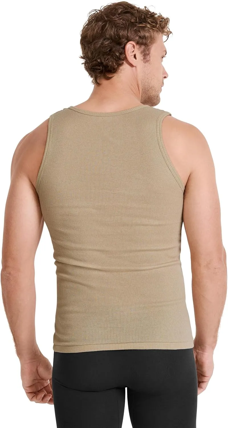 Jockey Men's Undershirt 100% Cotton A-Shirt Tank - 4 Pack
