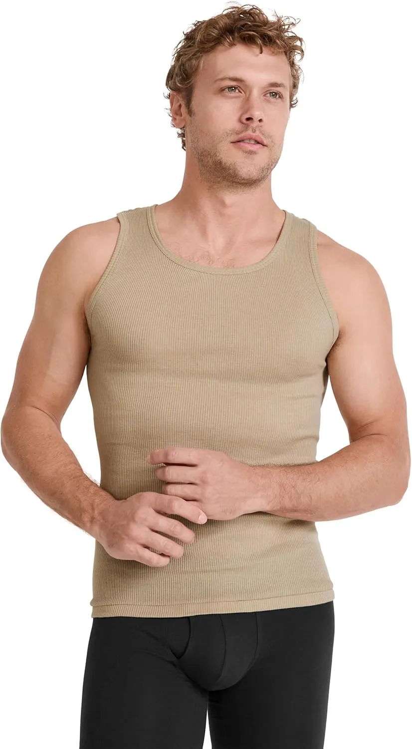 Jockey Men's Undershirt 100% Cotton A-Shirt Tank - 4 Pack