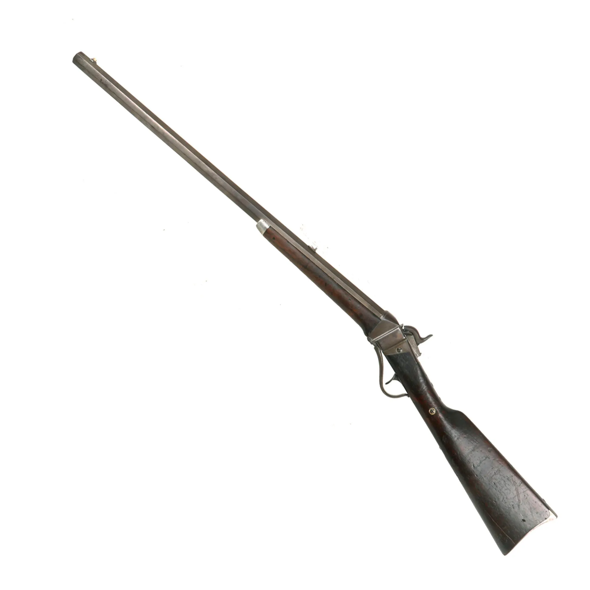 Original Rare U.S. Sharps Slant Breech Model 1852 Sporting Rifle with Heavy .40cal Octagon Barrel Serial 3190 - Only ≈600 Made