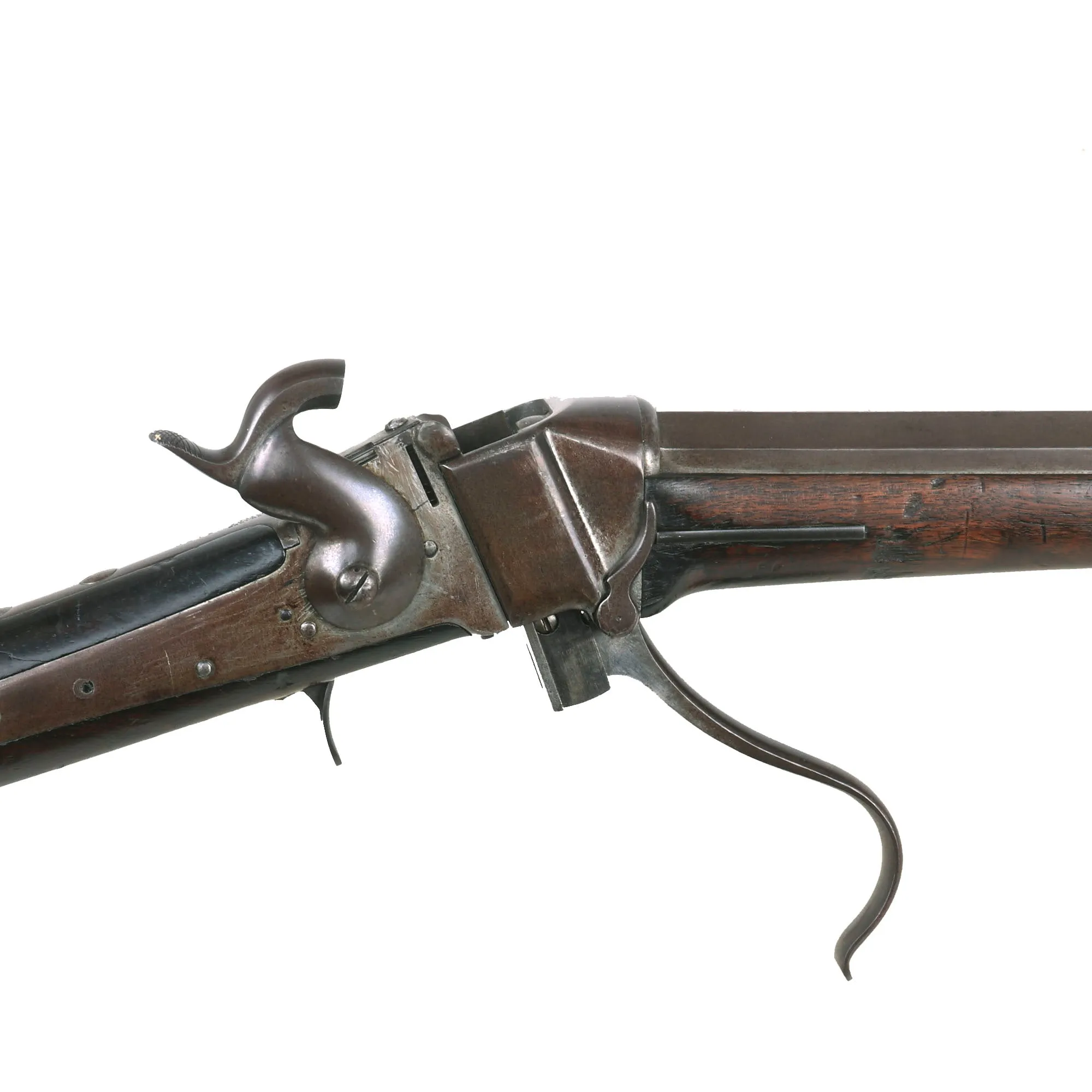 Original Rare U.S. Sharps Slant Breech Model 1852 Sporting Rifle with Heavy .40cal Octagon Barrel Serial 3190 - Only ≈600 Made
