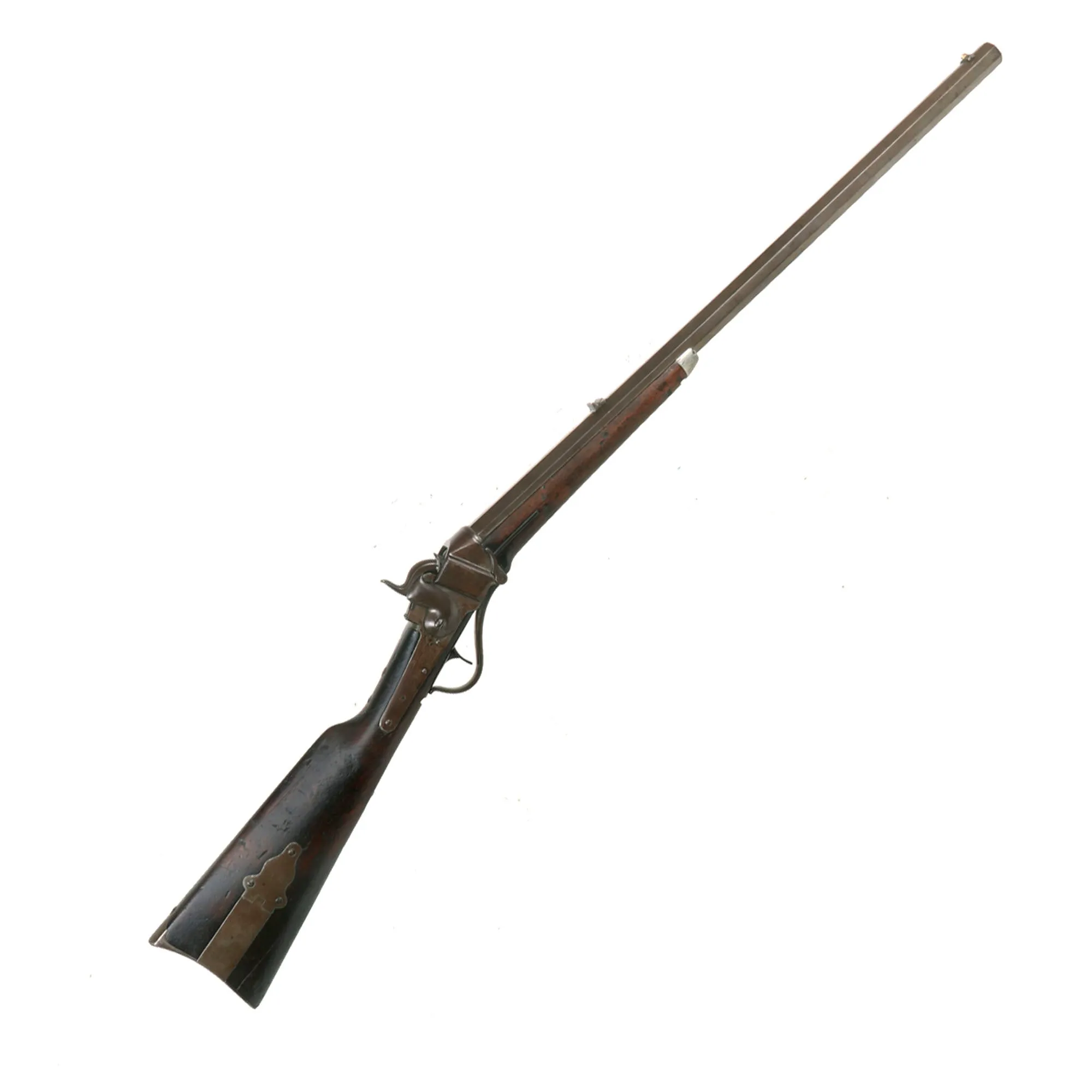 Original Rare U.S. Sharps Slant Breech Model 1852 Sporting Rifle with Heavy .40cal Octagon Barrel Serial 3190 - Only ≈600 Made