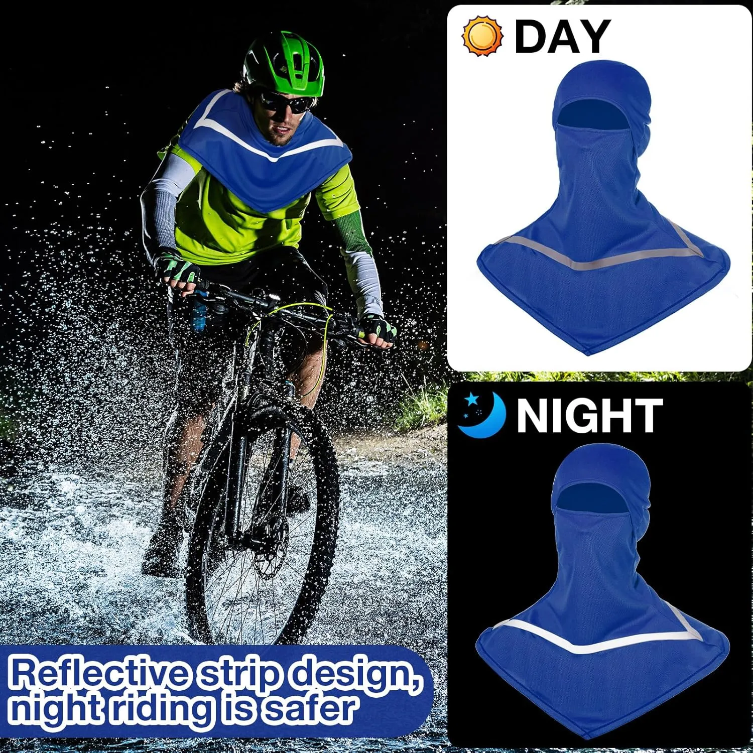 Seematn 4 Pcs Balaclava Sun Men Face Mask UV Protection with Reflective Strip for Construction Work Neck Covers Summer