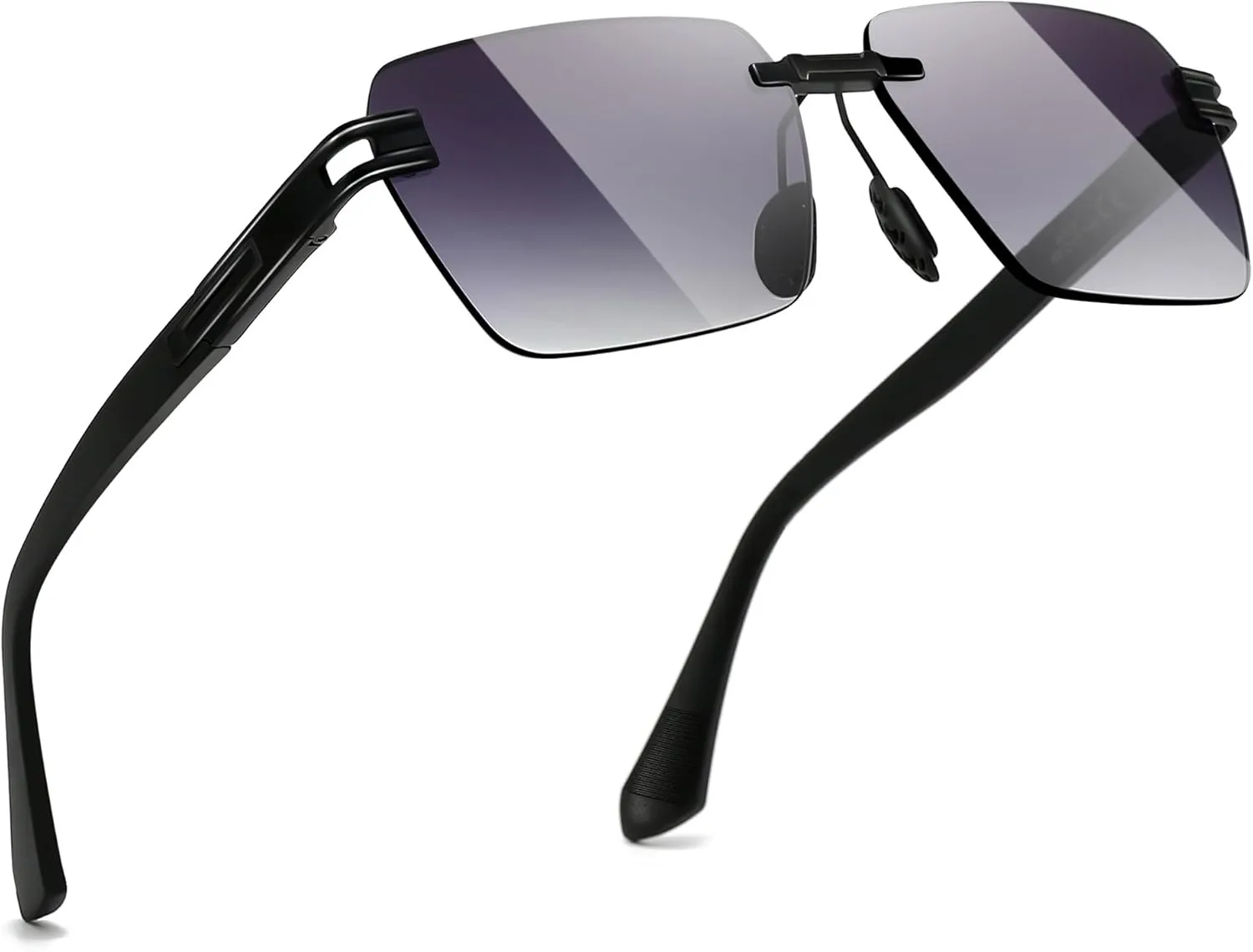 SUNGAIT Rimless Rectangle Sunglasses Square Frameless Shades for Men Women Y2K Vintage UV Protection