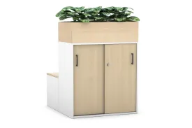 Uniform 4 Door Booth Seat   Planter Box [Black Handle]