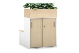 Uniform 4 Door Booth Seat   Planter Box [Silver Handle]