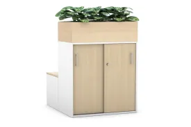 Uniform 4 Door Booth Seat   Planter Box [White Handle]