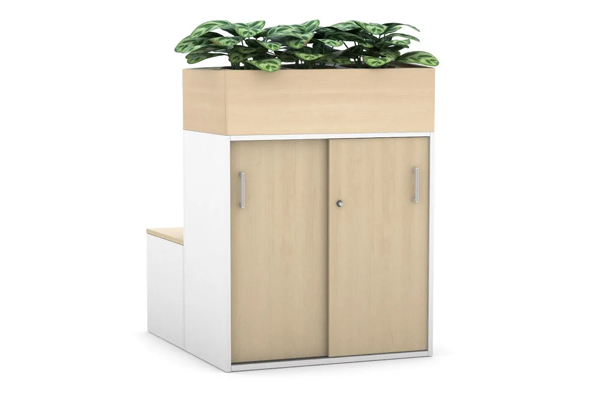 Uniform 4 Door Booth Seat   Planter Box [White Handle]