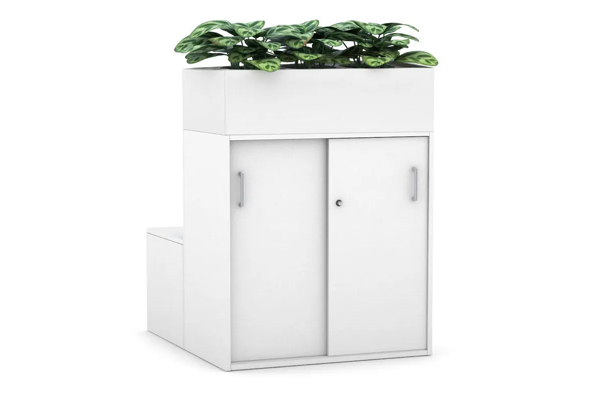 Uniform 4 Door Booth Seat   Planter Box [White Handle]